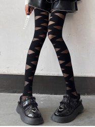 Gothic Lolita Fashion Crisscross Sheer Tights -  