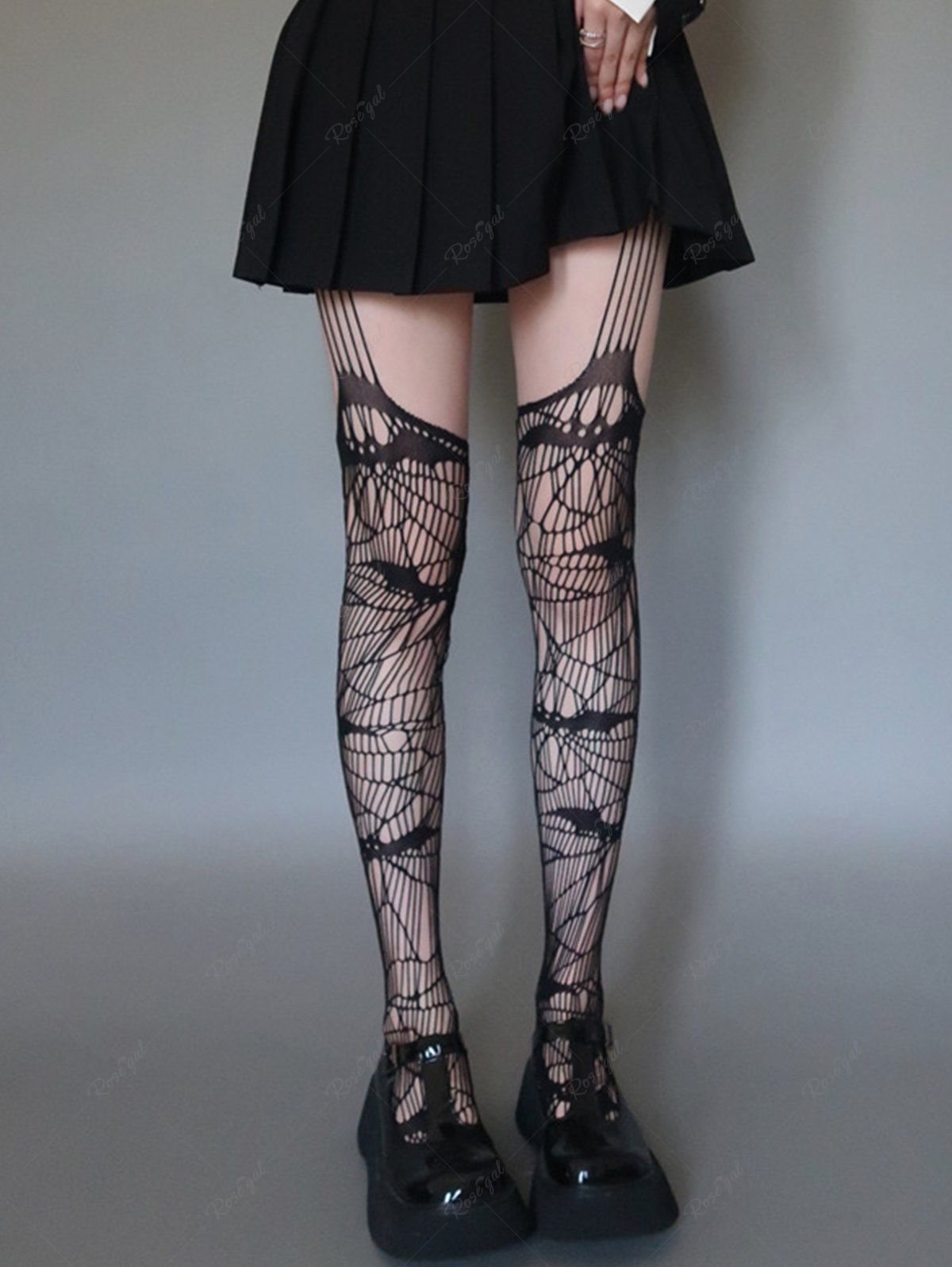 Bat Fishnet Hollow Out Suspender Stockings [41% OFF]