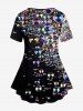 Plus Size Bubble Glitter Print T-shirt -  