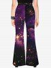 Gothic Cloud Glitter Sparkling Print Flare Pants -  