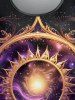 Gothic Galaxy Sparkling Sun Mirror Print T-shirt -  