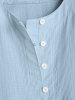 Men's Plain Color Half Button Pullover Long Sleeves Shirt -  