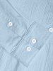 Men's Plain Color Half Button Pullover Long Sleeves Shirt -  