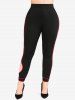 Plus Size Side Cut Out Pockets Pentagram Tassel Skinny Leggings -  