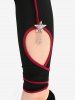 Plus Size Side Cut Out Pockets Pentagram Tassel Skinny Leggings -  