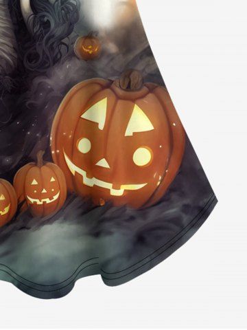 Halloween Pumpkin Wizard Bat Moon Glitter Print Cold Shoulder Cami T-shirt