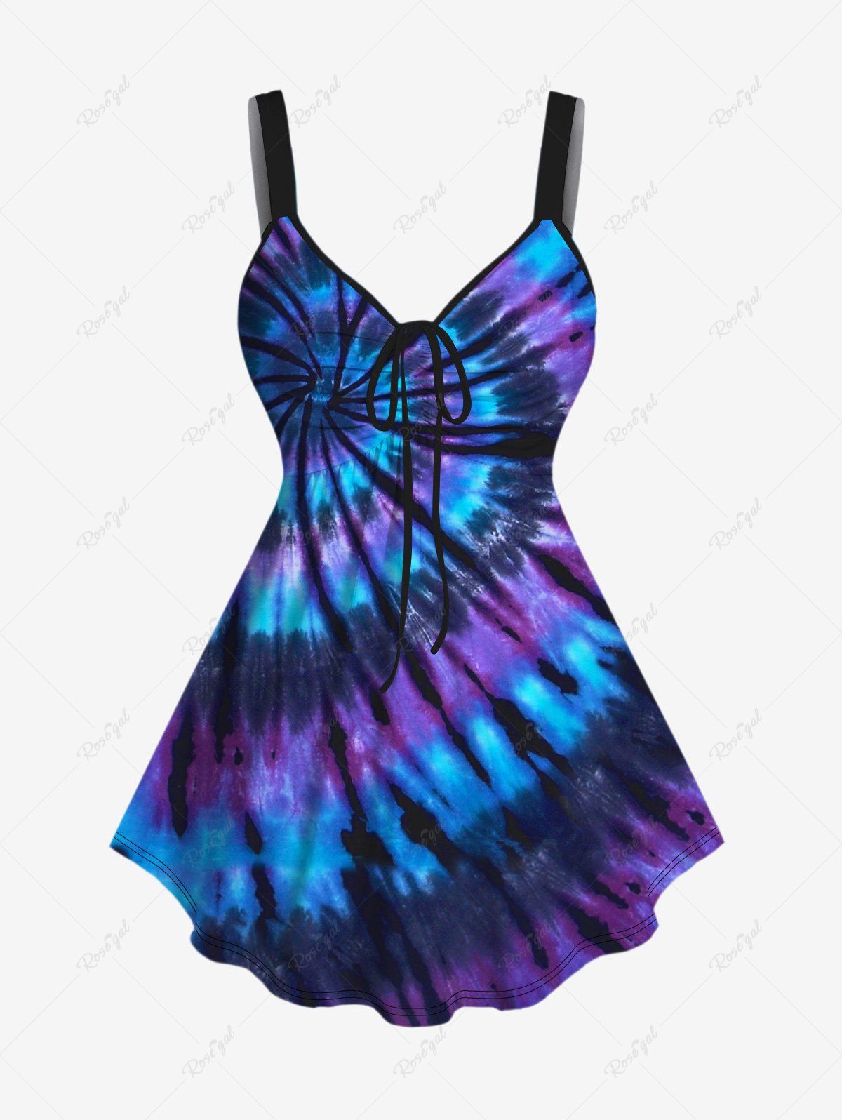 Cheap Plus Size Cinched Tie Dye Tank Top  