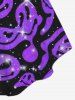 Plus Size Smile Face Glitter Sparkling Printed Cinched Tank Top -  