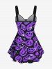 Plus Size Smile Face Glitter Sparkling Printed Cinched Tank Top -  