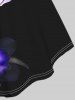 Plus Size Skull Floral Butterfly Glitter Print Cinched Tank Top -  