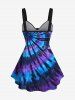 Plus Size Cinched Tie Dye Tank Top -  