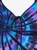 Plus Size Cinched Tie Dye Tank Top -  