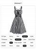Plaid Print Crisscross Lace Up Grommet High Waisted Sleeveless A Line Mini Dress -  