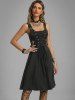 Plus Size Lace Up Buckles A Line Sleeveless Gothic Dress -  