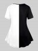 Halloween Costume Skeleton Printed Two Tone T-shirt and Flare Pants Outfit -  