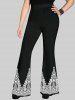 Gothic Paisley Figure Print Flare Pants -  