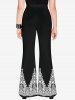 Gothic Paisley Figure Print Flare Pants -  