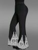 Gothic Paisley Figure Print Flare Pants -  