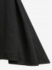 Manteau en Cuir PU avec Fermeture Éclair Boucles et Rivets en Jointif Etoiles Grande-Taille - Noir L | US 12