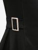 Manteau en Cuir PU avec Fermeture Éclair Boucles et Rivets en Jointif Etoiles Grande-Taille - Noir M | US 10