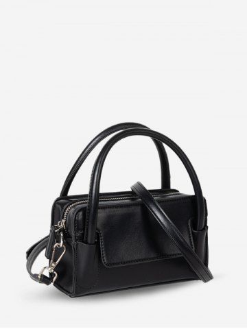 Women's Daily Solid Color Retro Rectangle Boxy Handbag Crossbody Bag - BLACK - REGULAR