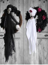 Halloween Horrible Ghost Skull Rose Flower Mesh Party Garlands -  
