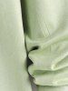 Men's Basic Solid Color Front Pocket Design Long Sleeves Polo Collar Casual Shirt -  