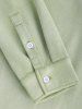 Men's Basic Solid Color Front Pocket Design Long Sleeves Polo Collar Casual Shirt -  