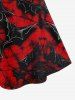 Robe D'Halloween Gothique Chauve-souris Imprimé à Bretelle Croisée - Rouge 6X