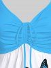Plus Size Butterfly Floral Print Cinched Tank Top -  