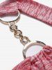 Metal Strap Crossover Bowknot Heathered A Line Dress -  