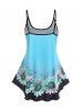 Ombre Flower Print Adjustable Straps Summer Tank Top -  