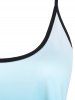 Ombre Flower Print Adjustable Straps Summer Tank Top -  