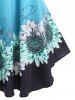 Ombre Flower Print Adjustable Straps Summer Tank Top -  