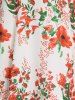 Allover Floral Print Tie Shoulder Dress -  