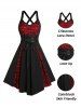 Lace Skull Cross A Line Dress -  