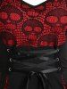 Lace Skull Cross A Line Dress -  