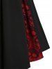 Lace Skull Cross A Line Dress -  