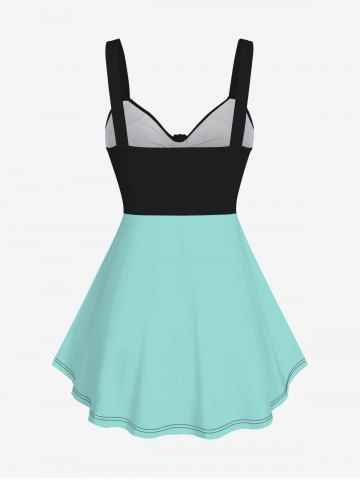 Plus Size Feather Moon Dreamcatcher Print Cinched Tank Top