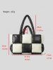 Sac Fourre-tout Matelassé Quotidien en Deux Couleurs Matelassé Surdimensionné - Noir 