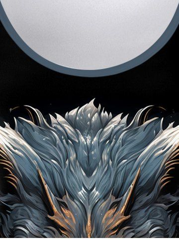 Gothic Wolf Glitter Print Striped Raglan Sleeves T-shirt