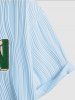 Wave Jacquard Textured Fluffy Letter Applique Short Sleeves T Shirt -  