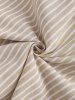 Long Sleeves Vertical Striped Stand Collar Casual Shirt -  