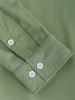 Men's Minimalist Style Solid Color Stand Collar Long Sleeves Button Front Shirt and Drawstring Pants Set -  
