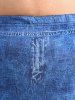 Plus Size Side Floral Lace Panel Pockets Denim Patchwork Flare Pants -  
