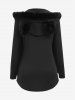Plus Size Fur Neck Cross Zipper Bat Wing Hooded Coat -  