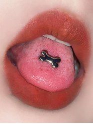 Gothic Fat Dog Bone Shaped Tongue Jewelry -  