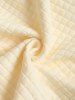 Men's Solid Color Long Sleeve Grid Textured Button Placket Polo Collar Pullover Sweatshirt -  