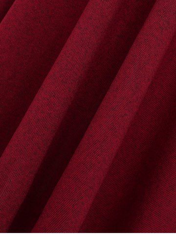 Plus Size Lace Up Layered Ruffles Ruched Solid Dress