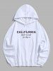 Men's Butterflies WEST COAST Letter Graphic Pattern Kangaroo Pockets Design Pullover Hoodie -  